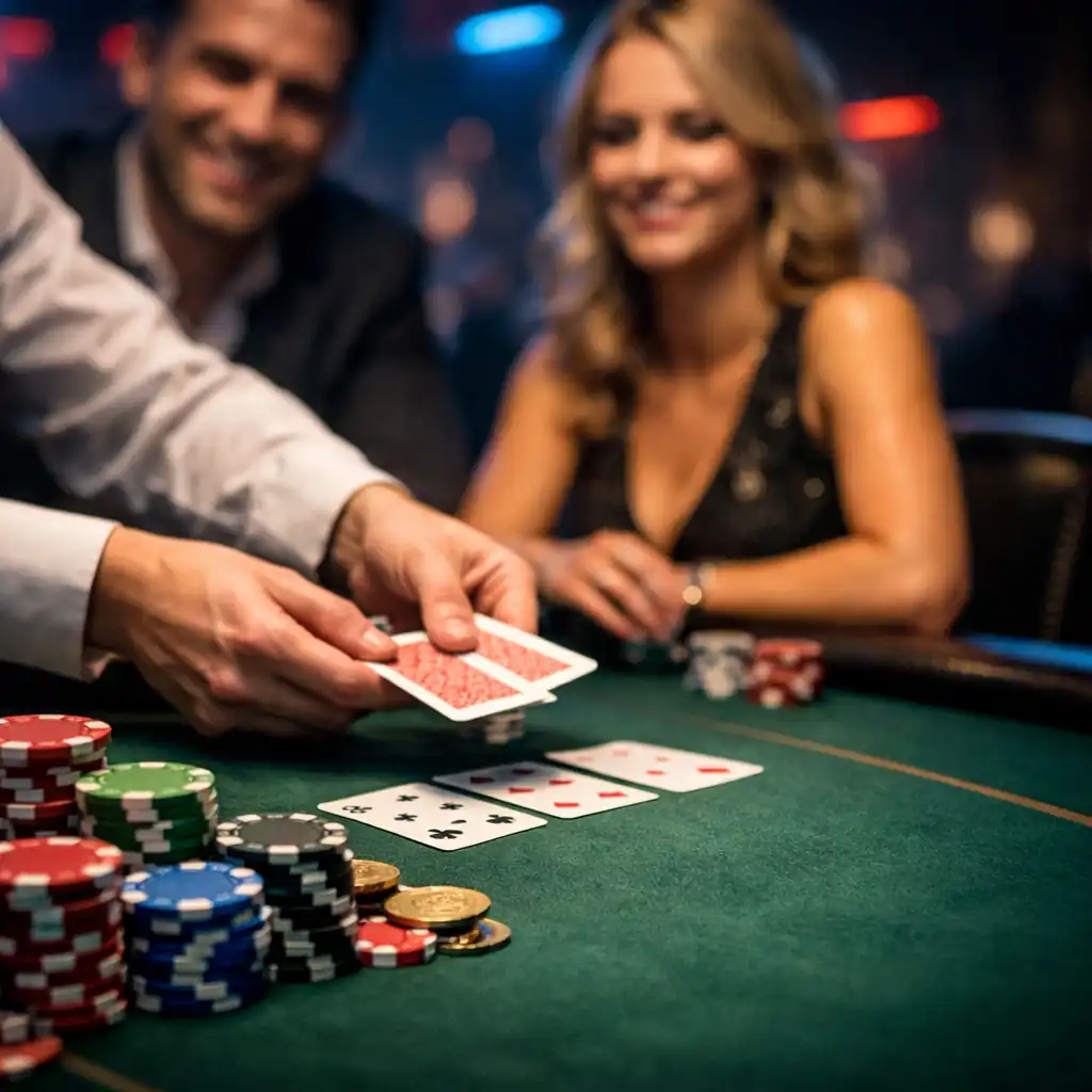 Stół pokerowy podczas wydarzenia